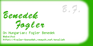 benedek fogler business card